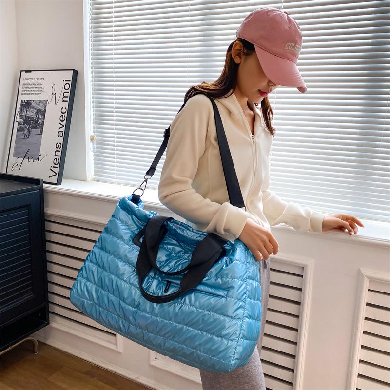 Waterproof High-Capacity Travel and Sports Bag - Unisex Shiny Design for Gym and Swimming