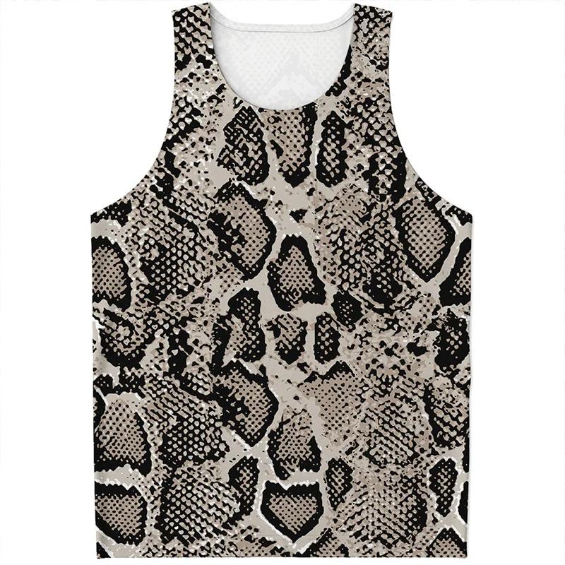 Unterhemd 3D-Druck Leopard Tanktop Für Herren Sommer Lässig Ärmelloses T-Shirt Tierhaut Grafik Sporttops