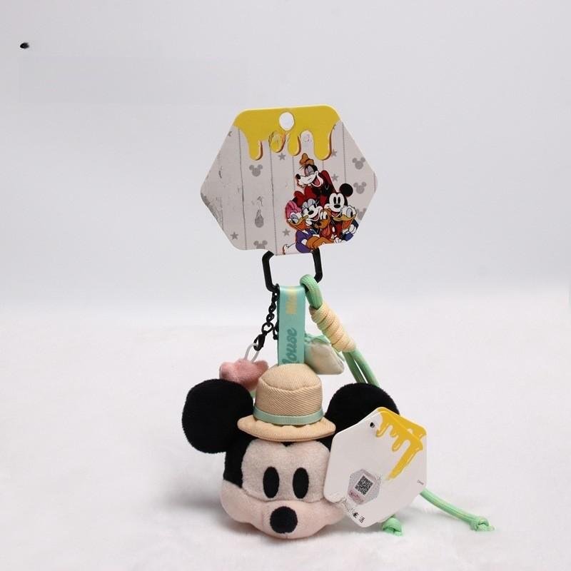 Mickey Mouse Head Plush Keychain With Polyester Fiber For Backpack Decor