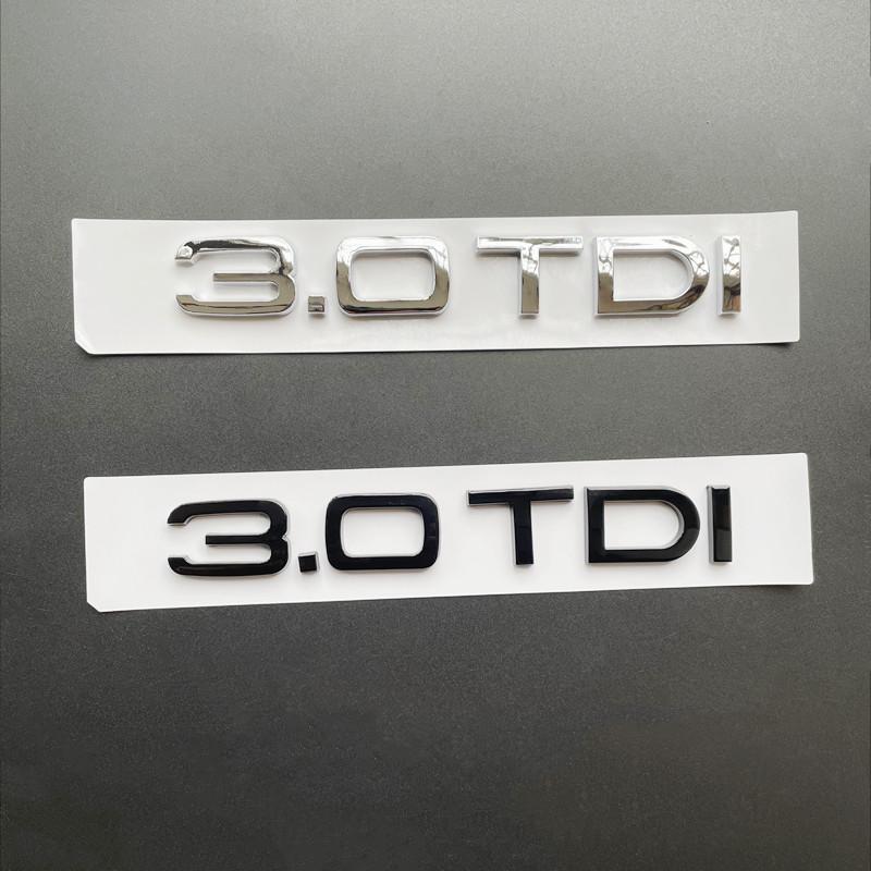 3D ABS Chrome Black 2.0 TDI 3.0 TDI Letters Rear Boot Trunk Logo Badge Emblem Sticker Decal For Audi A3 A4 A5 A6 Q3 Q5 Q7 S7