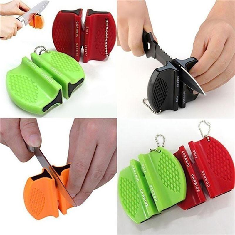 Compact Mini Knife Sharpener Portable Camping Tapered Knife Sharpening Stone Kitchen Tool In Vibrant Colors