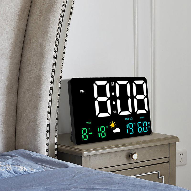Large Screen Multi-Functional Weather Clock with Barometric Pressure, Temperature, and Humidity Sensor