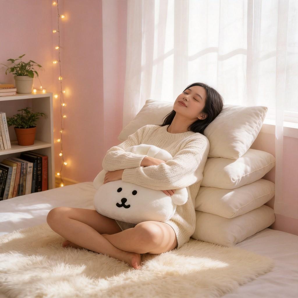 Selfdeprecating Bear Dumpling Plush Pillow For Girls Kids Gift Birthday Decor