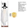 Halloween Party Prop for Trees Hanging Swing Ghost Decoration with Witch Hat, Spooky Outdoor Decor Seasonal Festive Yard Ornament String Light