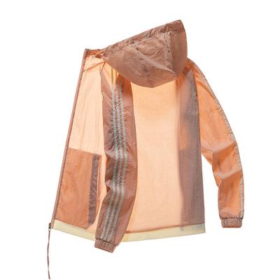 Herren Windjacke Frühling und Sommer Leicht und Dünn Farbblock Kapuze Locker Outdoor Sonnenschutz Herrenjacke