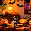 Durable 3D Print Skull Dark Style Halloween Ornament, Mini Printed Hooded Spooky Home Accessory Compact Exquisite Details Sculpture, for