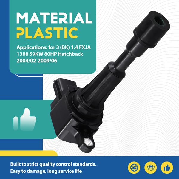 Black Plastic Ignition Coil ZJ01-18-100A for Mazda