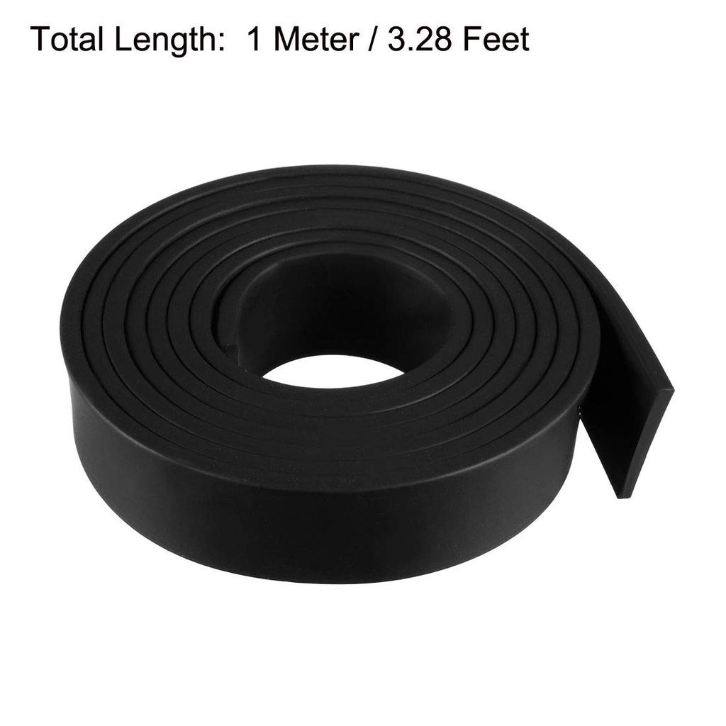 uxcell Rubber Seal Strip, 15mm Wide, 2mm Thick, 1M Length, Solid Rectangle, Black