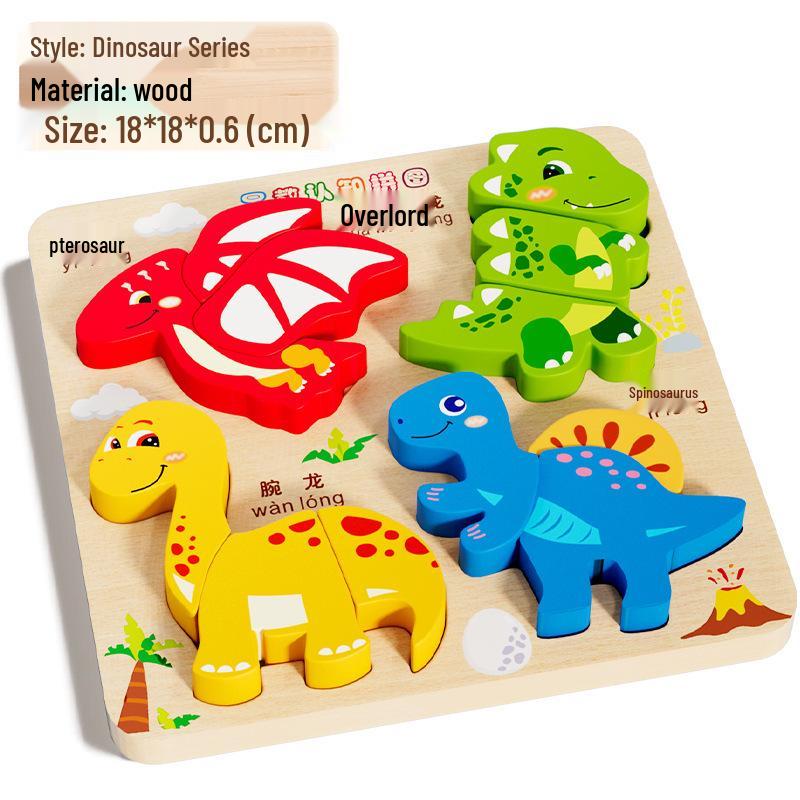 3D Wooden Educational Puzzles for Toddlers: Four-in-One Early Learning Toy