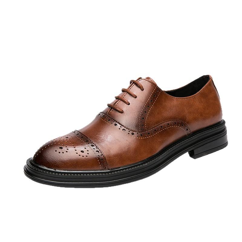 Spring and Autumn New Men's Shoes Brock Large Size Business Casual Men's Leather Shoes Size Wedding Shoes
