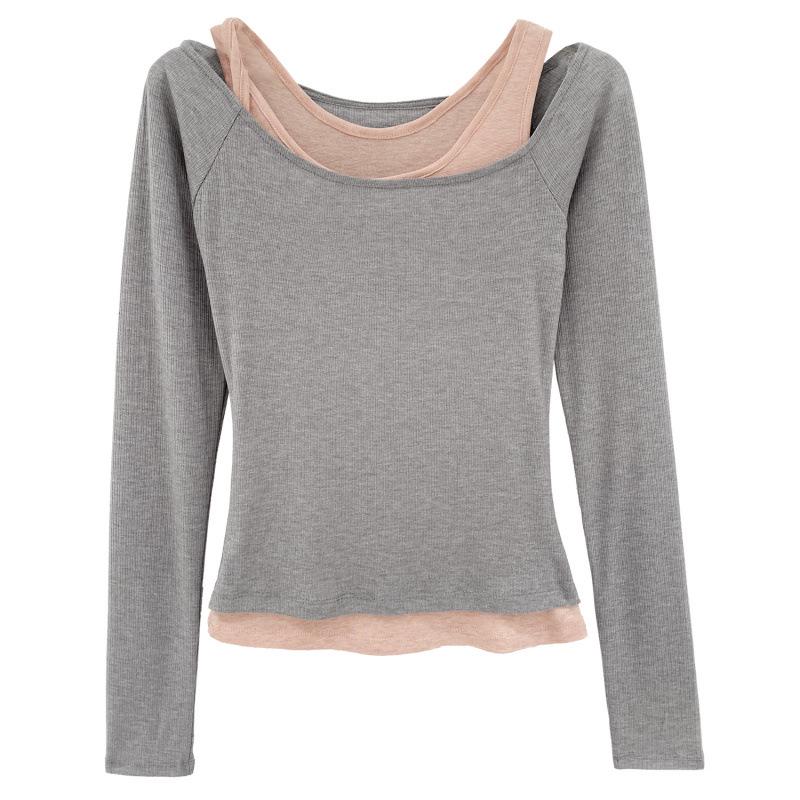 Petite Off-Shoulder Two-Piece Style Women's Spring 2026 T-Shirt