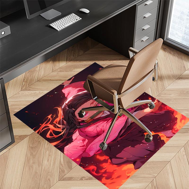 1pc Demon Slayer characters2 Print Area Rug - Soft, Washable Non-Slip Indoor Mat for Office Chairs, Living Room, Home Office Decorative Rug