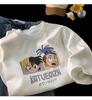 Cartoon Print Oversized Heavyweight Cotton T-Shirt - Summer Loose Fit Short Sleeve