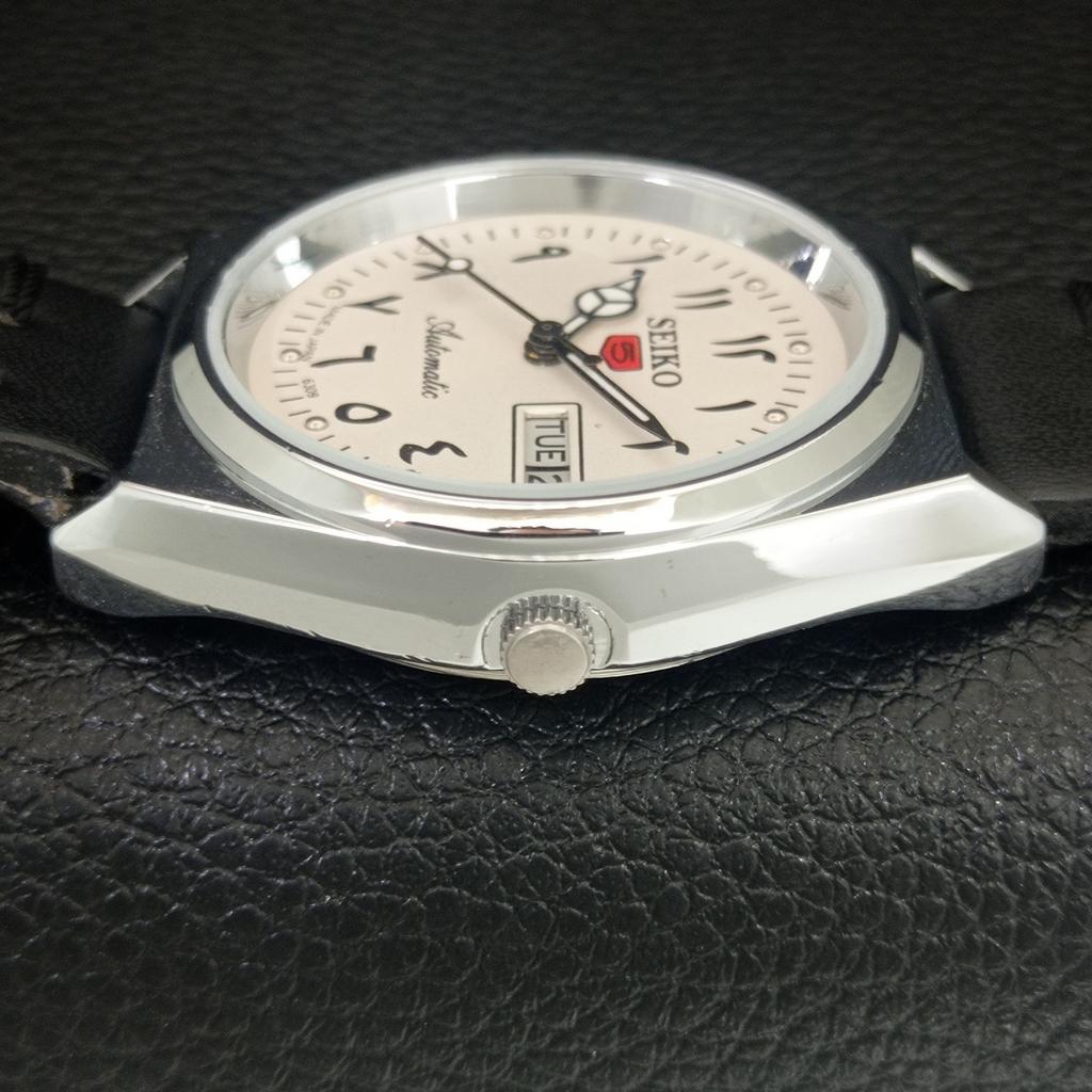 JAPAN VINTAGE REFURBISHED SEIKO 5 AUTOMATIC 6309A MENS WHITE WATCH a442579-1