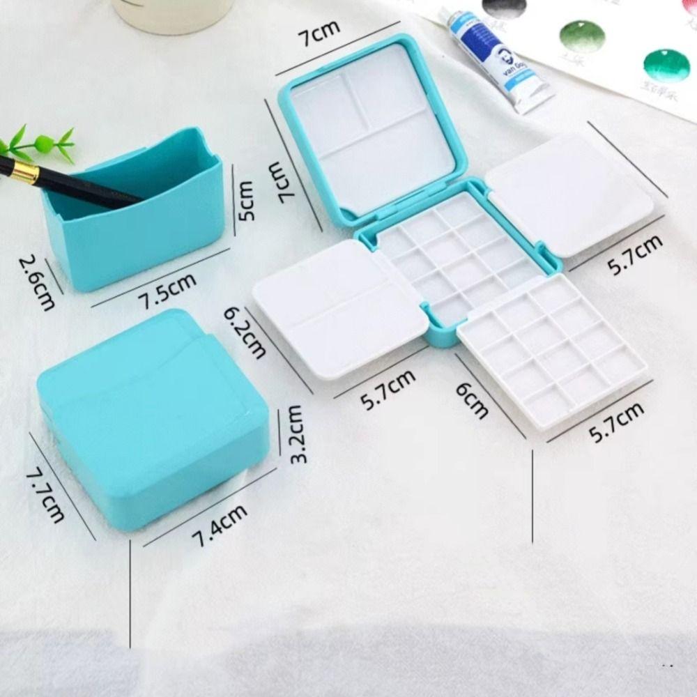 Purple Blue Travel Plastic Painting Box Mini Portable Pigment Box Watercolor Paint Subpackage