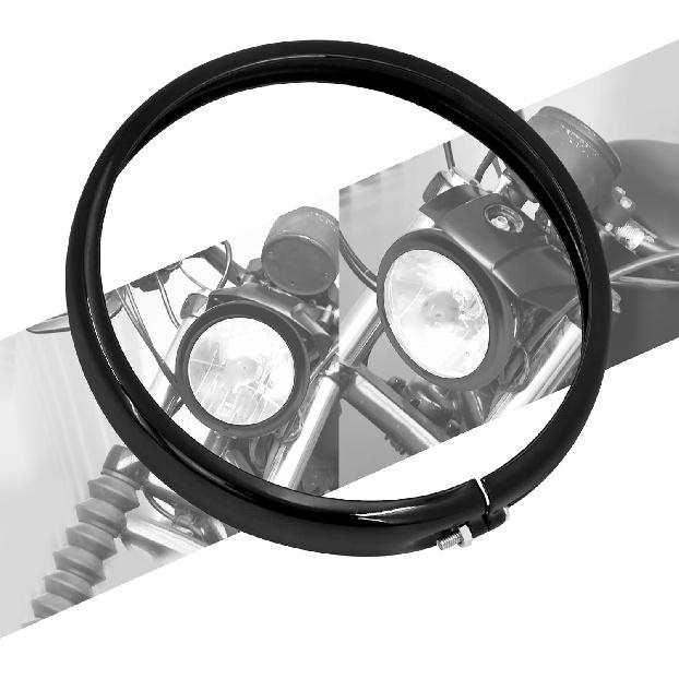 

Motorcycle 5.75 Headlight Trim Ring Fit for Harley Sportster Iron XL 883 1200 Dyna Softail FXST FXBB (Chrome) чёрный