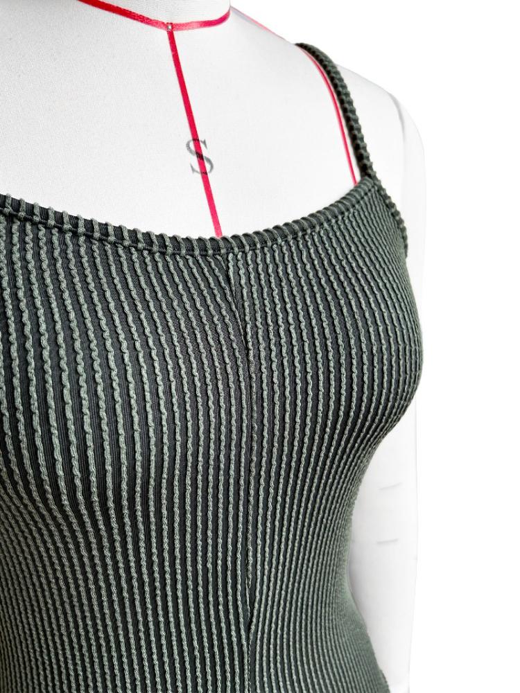 Women Solid Ribbed Two Piece Set Long Sleeve Hooded Cape + Pockets Spaghetti Straps Playsuits Fashion Stretch Streetwear Suits