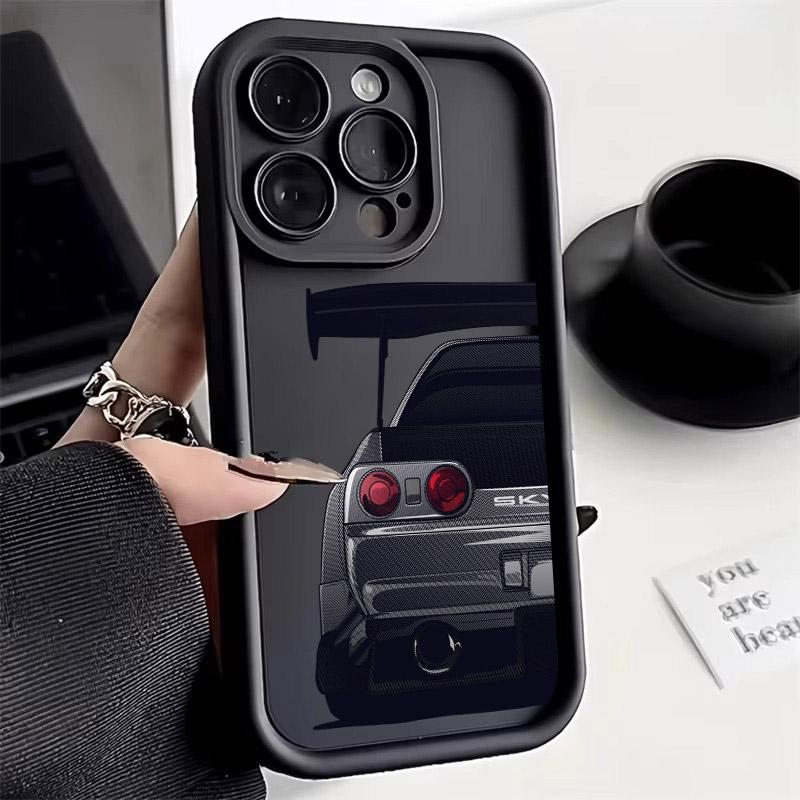Cartoon Tokyo JDM Male Car Soft TPU Case For iPhone 16 15 11 13 14 12 Pro Max 15 Plus Mini 16Pro Shockproof Silicone Phone Cover