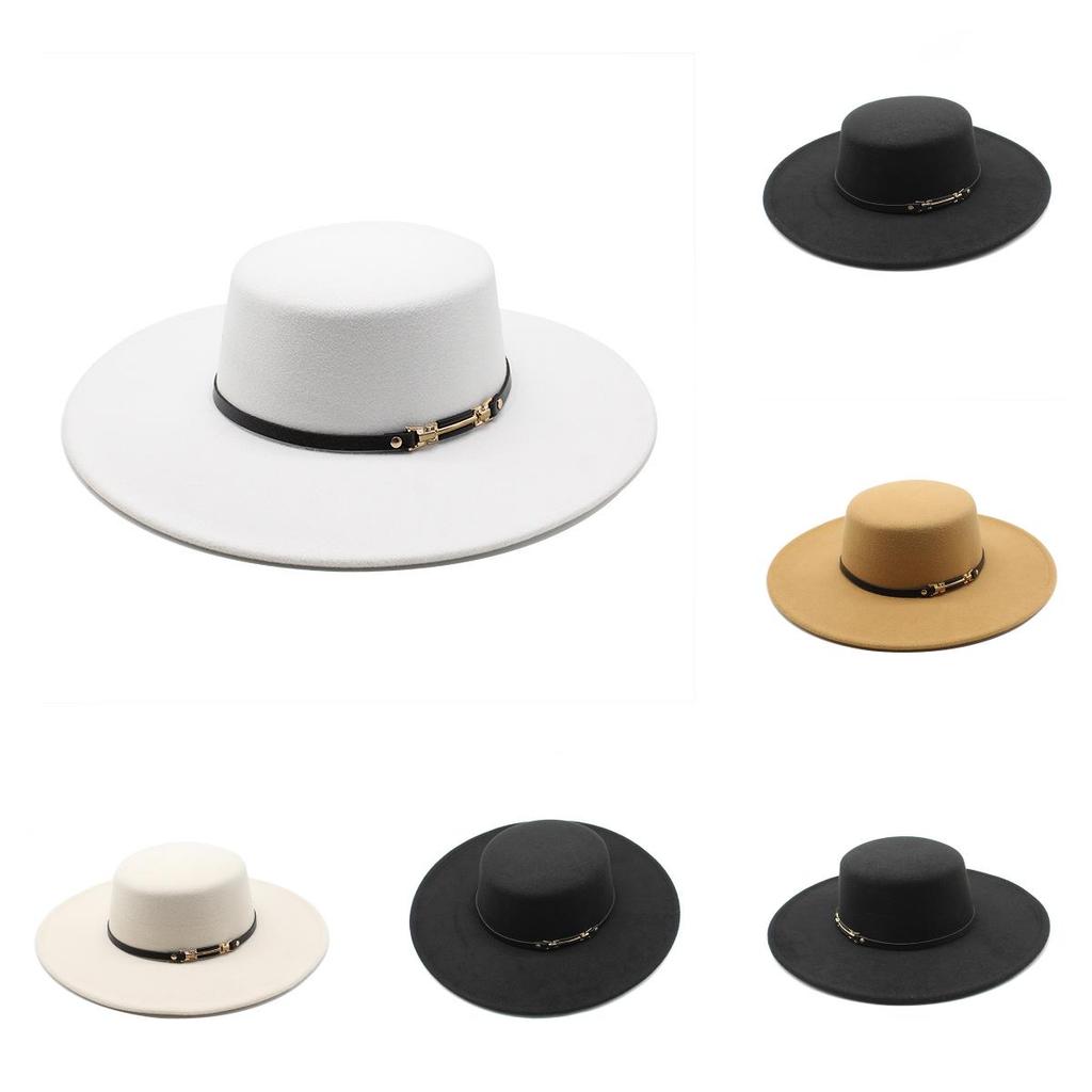 Fashion Wool Felt Sun Hat For Women With Wide Brim Summer Sun Protection