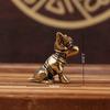 Desk Ornament Copper Dog Solid Sculpture Antique Tea Pet Brass Ornament Cute Home Decor Gift Living Room Decoration Accessories