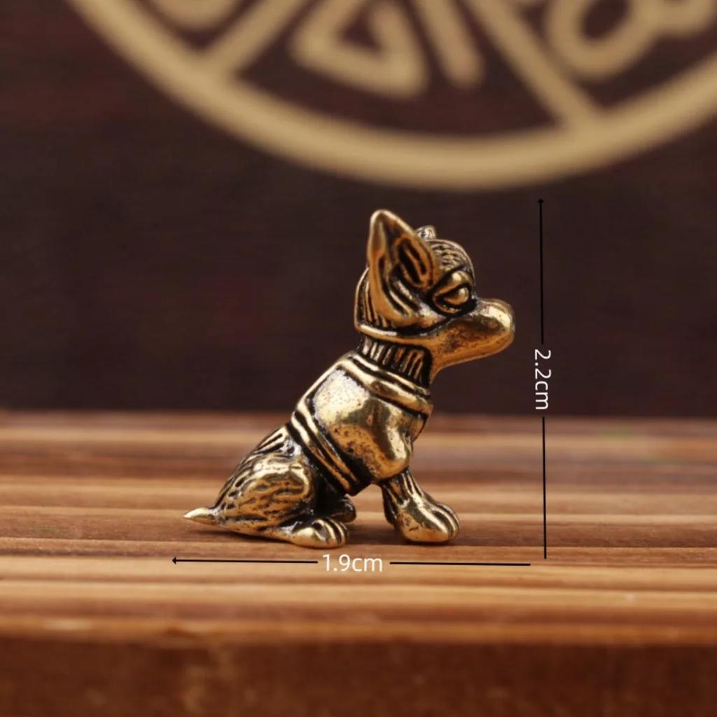 Desk Ornament Copper Dog Solid Sculpture Antique Tea Pet Brass Ornament Cute Home Decor Gift Living Room Decoration Accessories