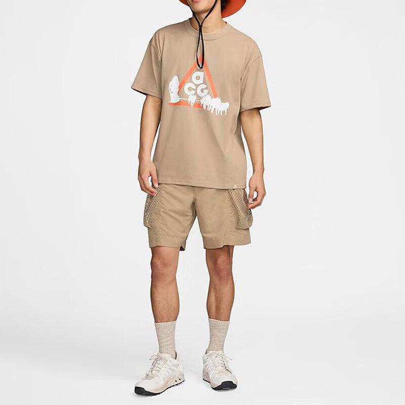 Nike ACG Series Pattern Print Moisture-Wicking Breathable Short Sleeve T-Shirt Men Tops Khaki FZ5278247