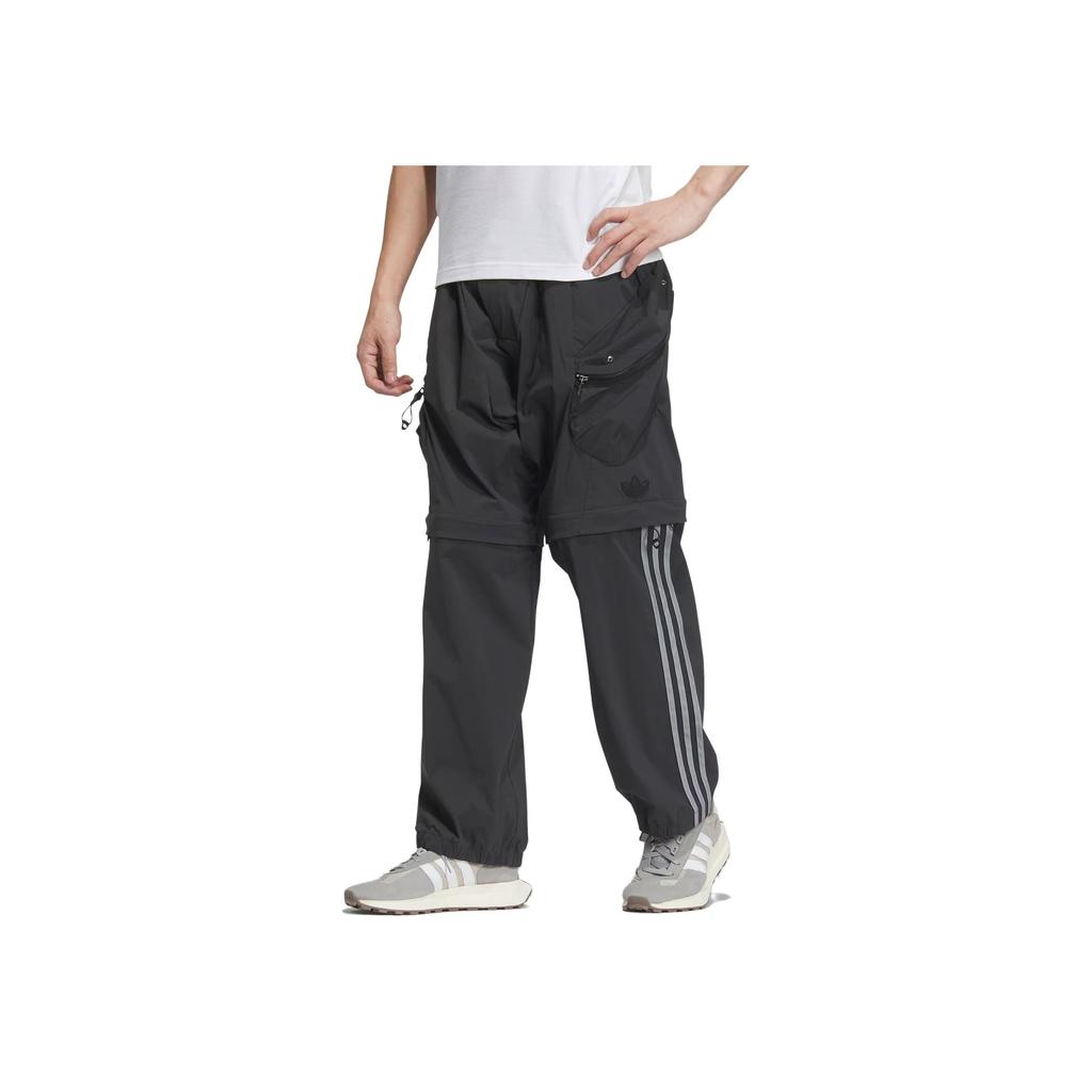 Adidas Originals X Hamcus Collaboration FW23 Three Stripes Detachable Utility Cargo Pants Unisex Pants Charcoal-Black IX7082