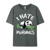 I Hate Mornings Cute Panda Bear For Panda Lover Printing T Shirts Wholesale ONeck 3d Printed Cotton Unisexs Tops Tees