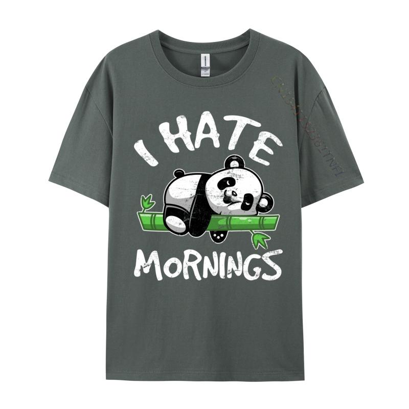 I Hate Mornings Cute Panda Bear For Panda Lover Printing T Shirts Wholesale ONeck 3d Printed Cotton Unisexs Tops Tees
