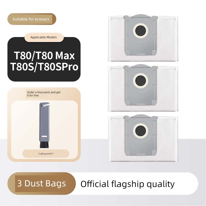 Compatible with Ecovacs T80/S Consumables, Sweeping Robot Accessories, Pro Side Roller Brush, Mop, Filter, Dust Bag, Cleaning Fluid