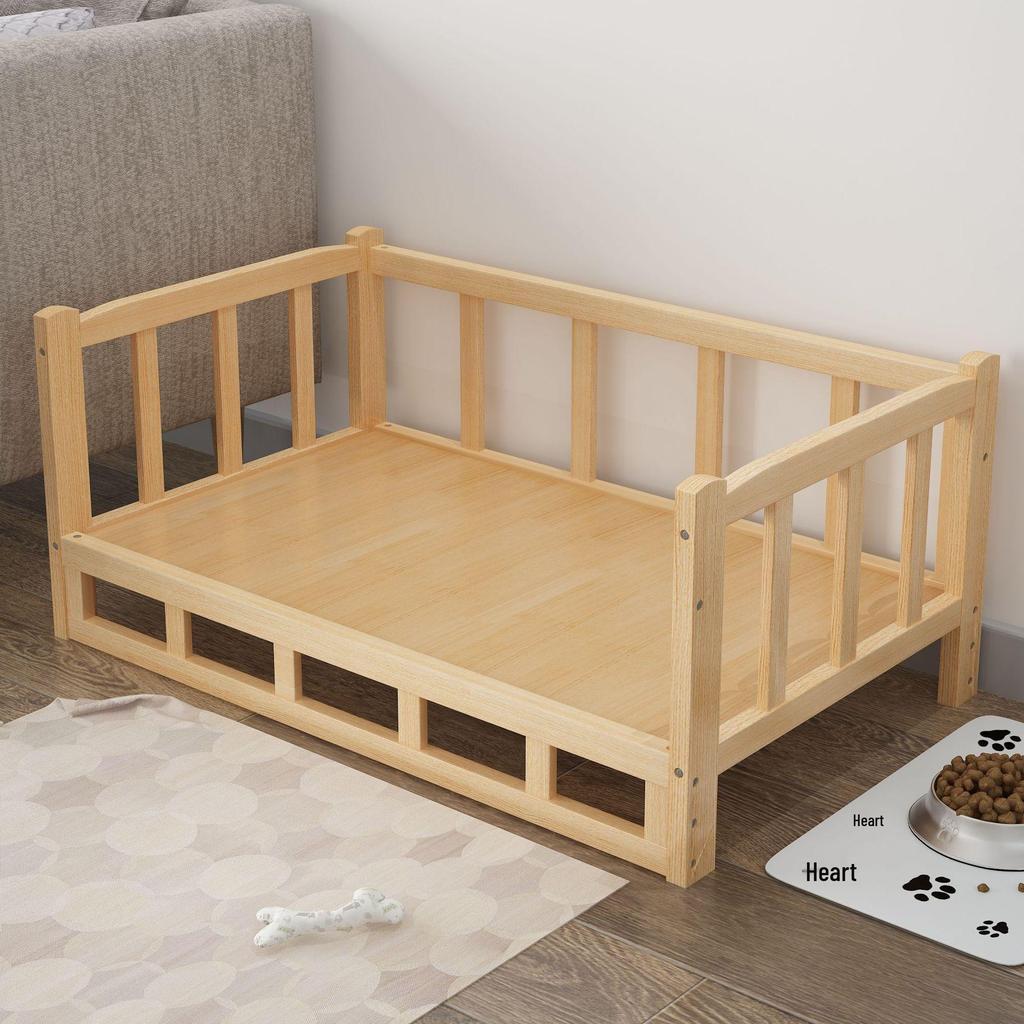 Massief Houten Afneembare & Wasbare Huisdierbed: Universeel Hondenhok/Kattenmand voor Alle Seizoenen, Geschikt voor Honden en Katten, Dubbel als Nachtkastje.