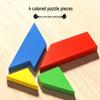 Wooden T-Shaped Tangram Puzzle: Four-Piece Educational Toy for Adults and Students