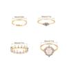 13 Pcs/Set Bohemian Ring Gold Rhinestone Stars Moon Alloy Ring Bohemian Ring KIT
