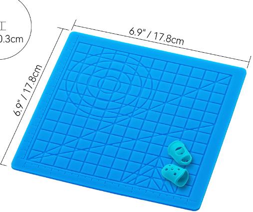 Silicone 3D printing pad for children, DIY 3D printing pen soft silicone design pad with 2 silicone finger covers