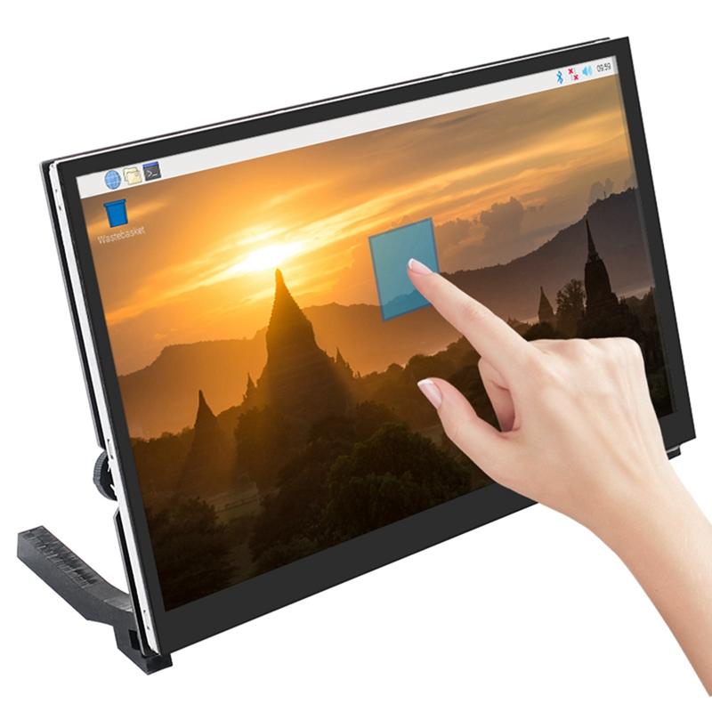 A96I-10.1 Inch Touchscreen Monitor For Raspberry Pi 5/4B, IPS 1024X600, Dual Speakers, Compatible With Various Devices And OS