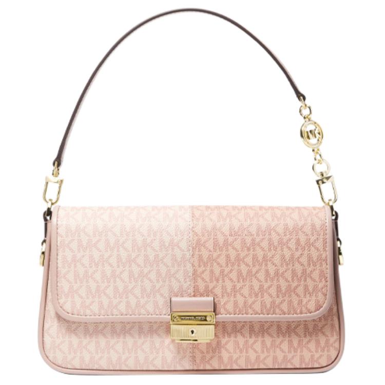 

New MICHAEL KORS Bradshaw Leather Shoulder Bag, Portable Crossbody Bag Women s Ballet Pink 30T1G2BL1B-641 25.9*4.1*14.0CM