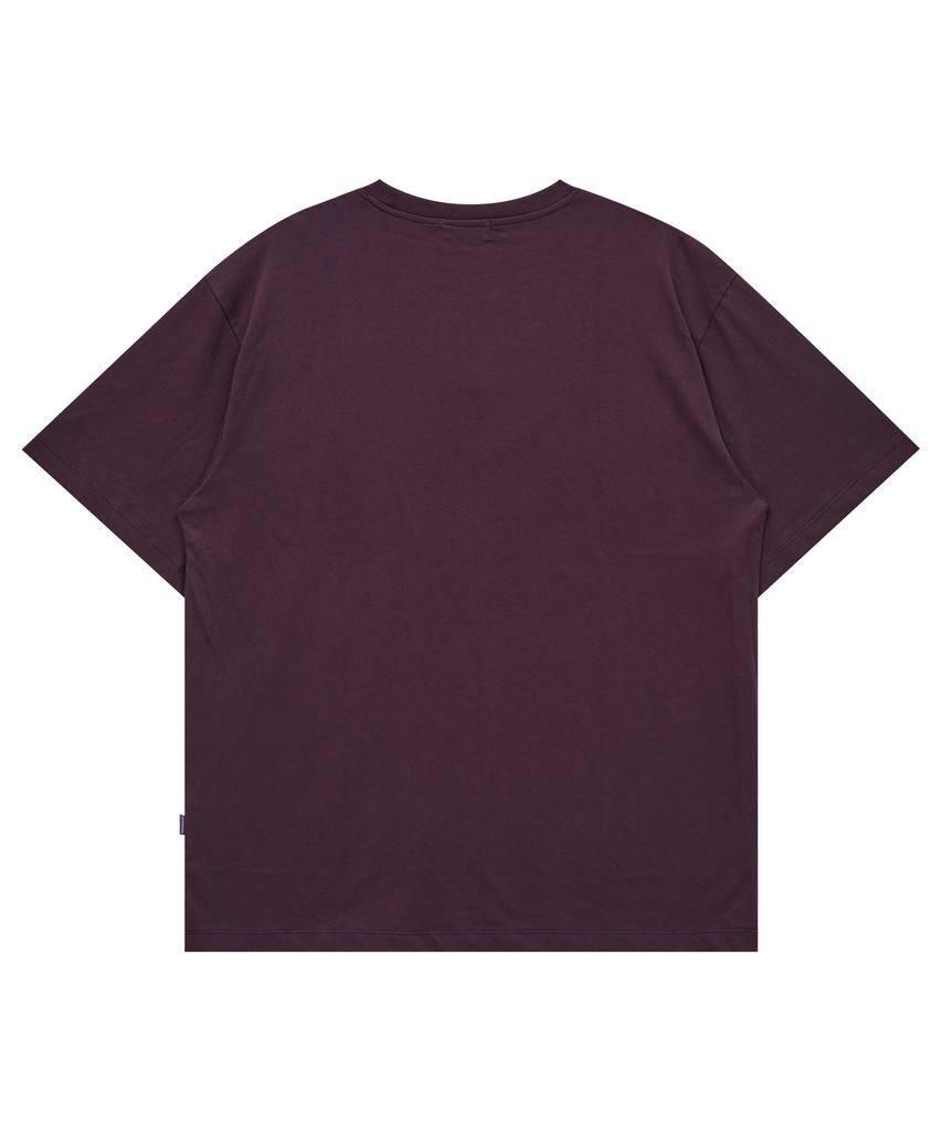 HOODHOOD Alien Slogan Short Sleeve T-Shirt Purple