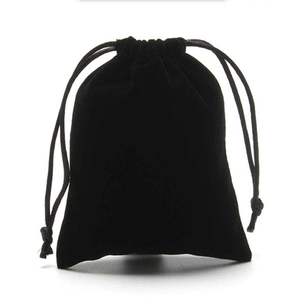 25PCS Jewelry Storage Bags Velvet Drawstring Pouch for Wedding Party Gift 7x9cm Black