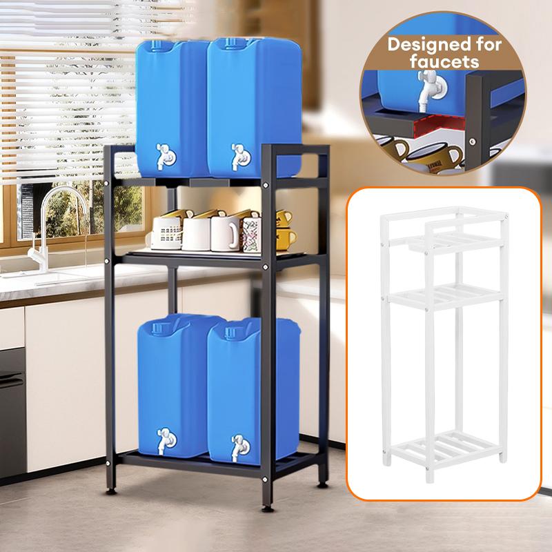 Floor Standing Water Dispenser Stand 2/3 Tier Water Bottle Jug Holder Heavy Duty Water Cooler Jug Storage Rack