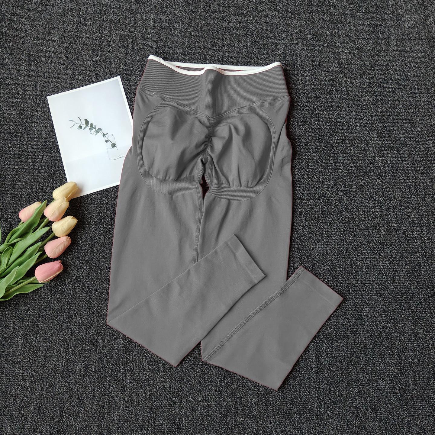 Персиковые Леггинсы для Йоги с Высокой Талией - Женские Быстросохнущие Высокоэластичные Леггинсы для Фитнеса Medium