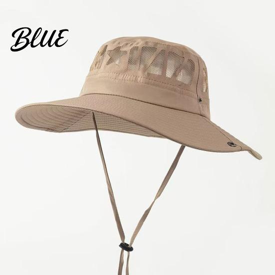 Cappello da Sole a Tesa Larga per Escursionismo Cappelli a Rete Uomo Protezione UV Cappello da Pesca Secchiello Traspirante Pescatore Donna Pieghevole Estivo Outdoor Spiaggia Safari