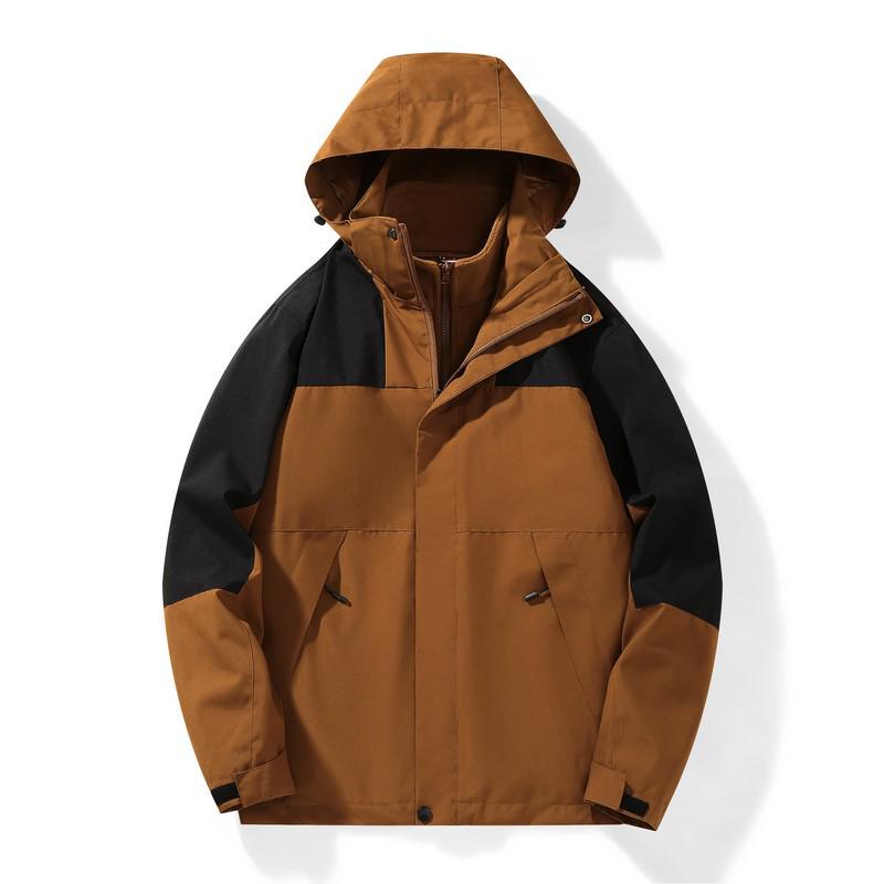 Men s and Women s Three-in-One Detachable Outerwear with Thickened Fleece Lining for Autumn & Winter Mountaineering. 4XL