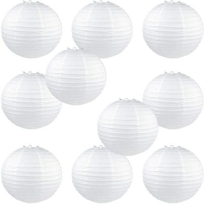 DIY Lamp Chinese Mid Autumn Round Paper Lamp Hanging Lantern Ball Paper Lantern White Lantern
