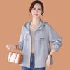 Stylish Spring Hooded Jacket for Middle-aged Women