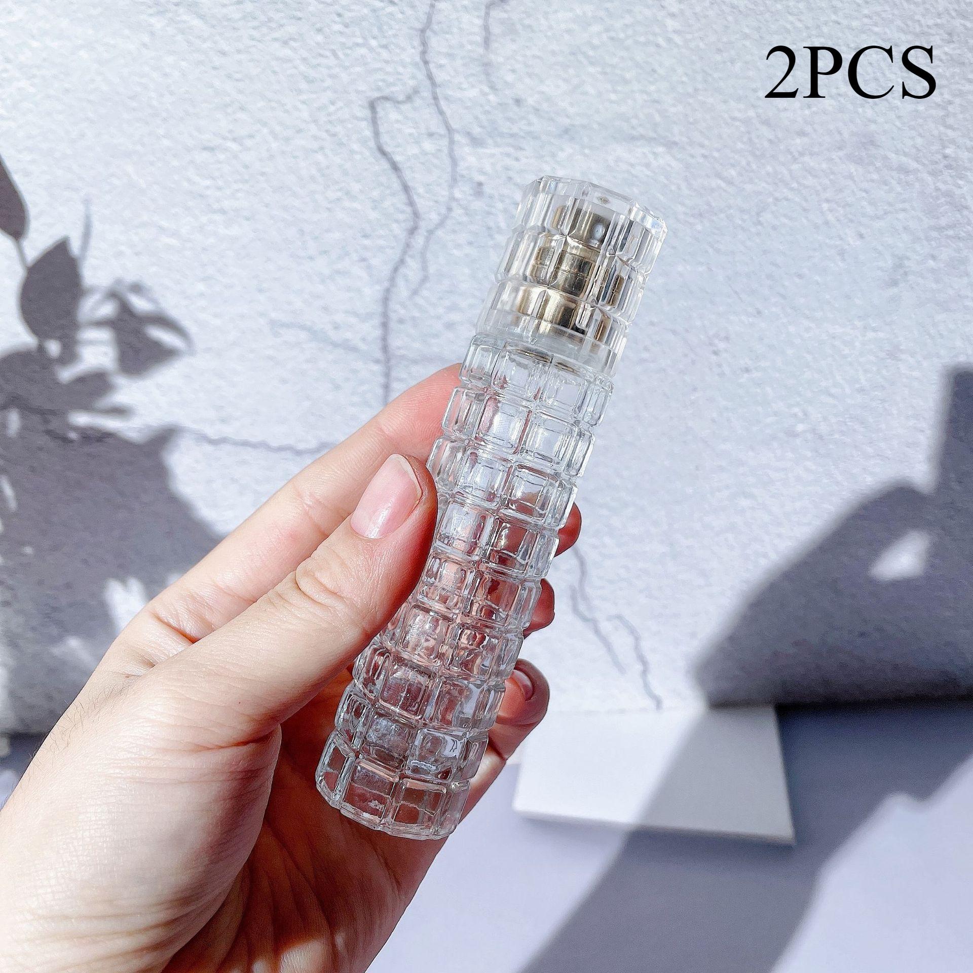 2PCS 30ml Glass Thick Bottom Cylinder Spray Perfume Bottle Empty Cosmetic Container Travel Portable Perfume Atomizer Bottle Light Grey