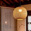 1Pc Home Decorative DIY Chandelier Pendant Ceiling Light Cover Retro Lampshade Bamboo Woven Hanging