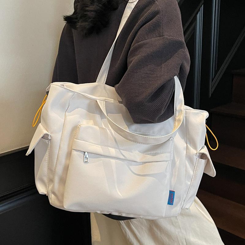 Trendy new large-capacity cloth bag women's 2025 spring commuter bag shoulder tote bag student school bag
