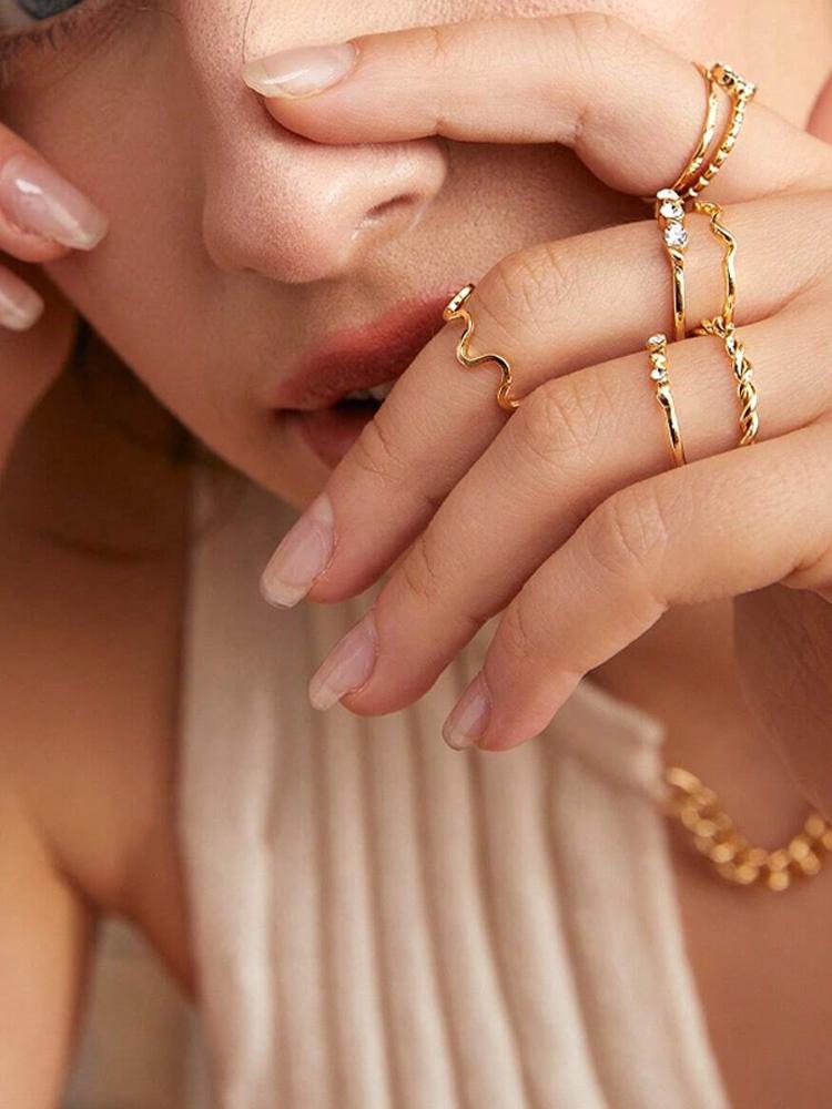 28er Mode Ring Set für Damen Herzförmiges Design Geometrisches Böhmisches Element Akzentring Tägliches Tragen Dating Party Schmuck 2026