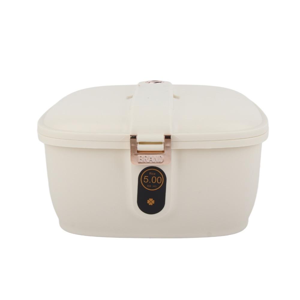 Convenient PET Rice Storage Container 5kg Locking Lid Kitchen Grain Bucket Airtight Grain Dispenser Kitchen Holder