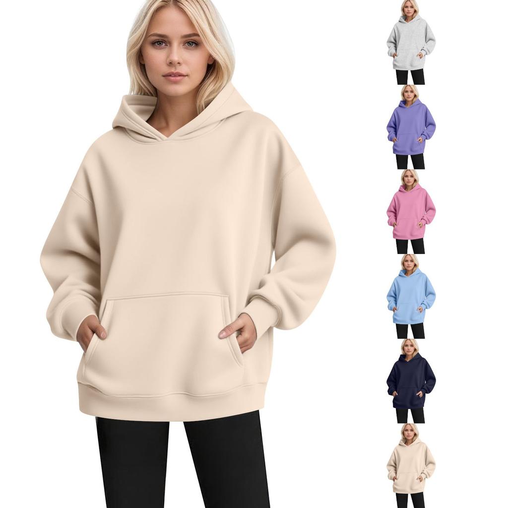 Women's Fashion Women's Lightweight Long Sleeve Pullover With Pockets Hoodie